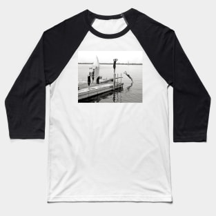 Boys Diving Off a Pier, 1904 Vintage Photo Baseball T-Shirt